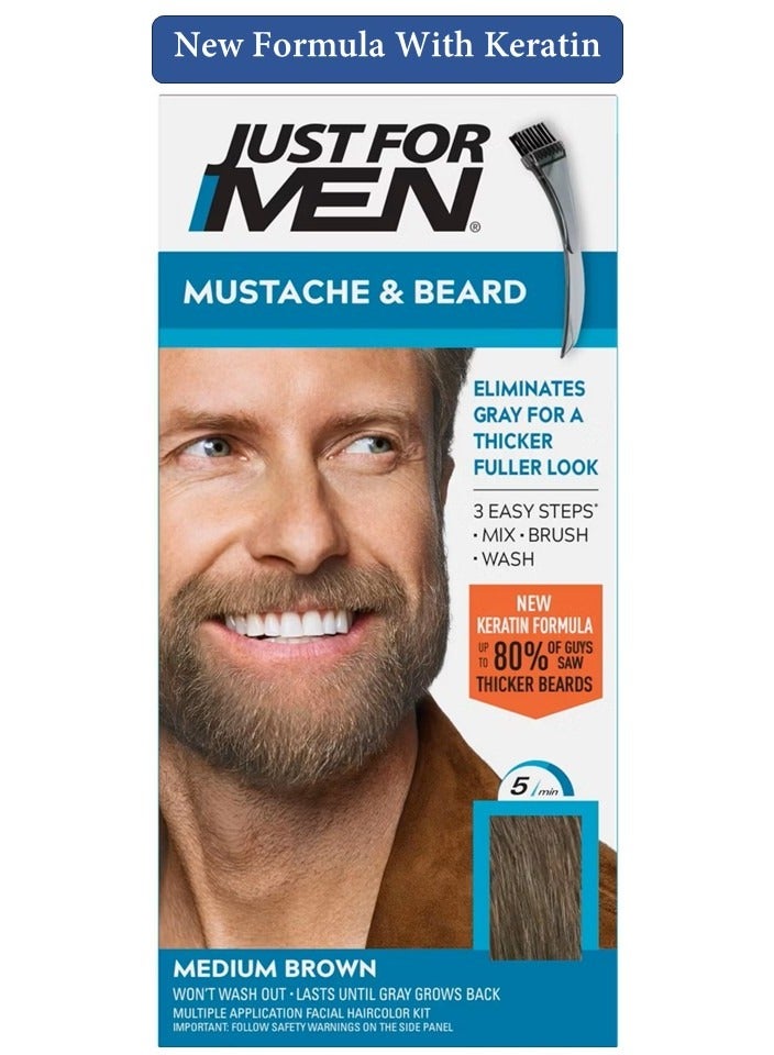 جست فور من صبغة اللحية والشارب للشعر الرمادي - بني متوسط، M-35 - Image 1